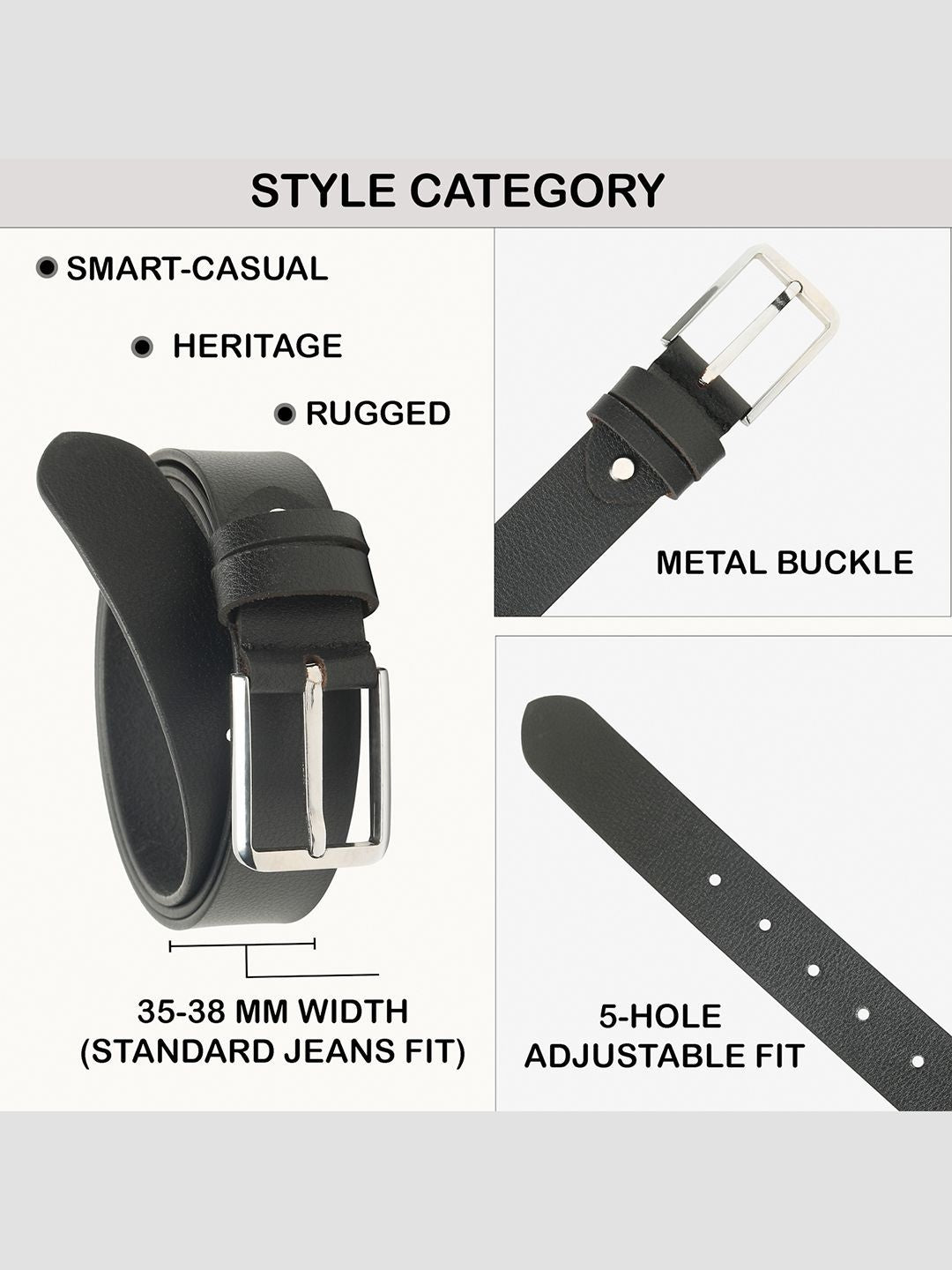 Teakwood Leathers Men Textured Leather Belt