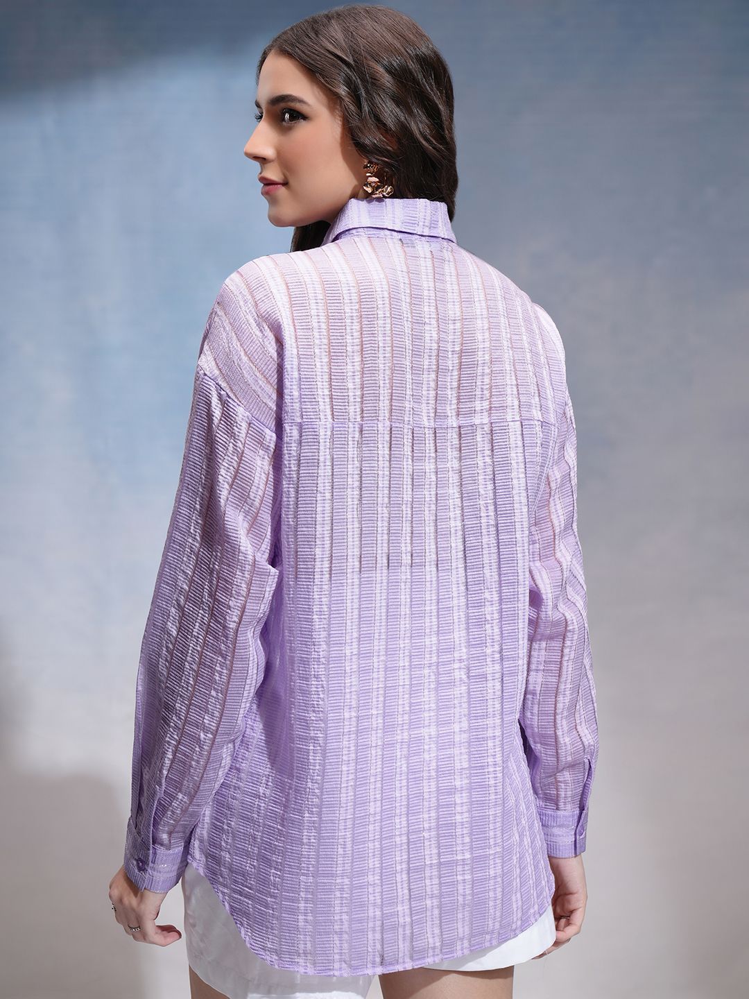 CHIC BY TOKYO TALKIES Women Horizontal Stripes Opaque Striped Casual Shirt