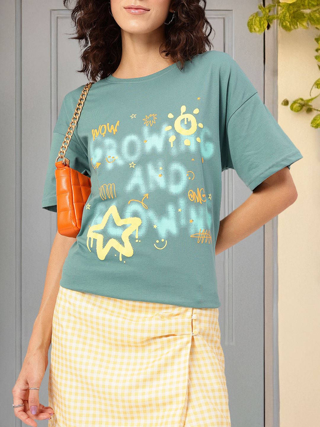 DressBerry Limitless Love Printed Drop-Shoulder T-shirt