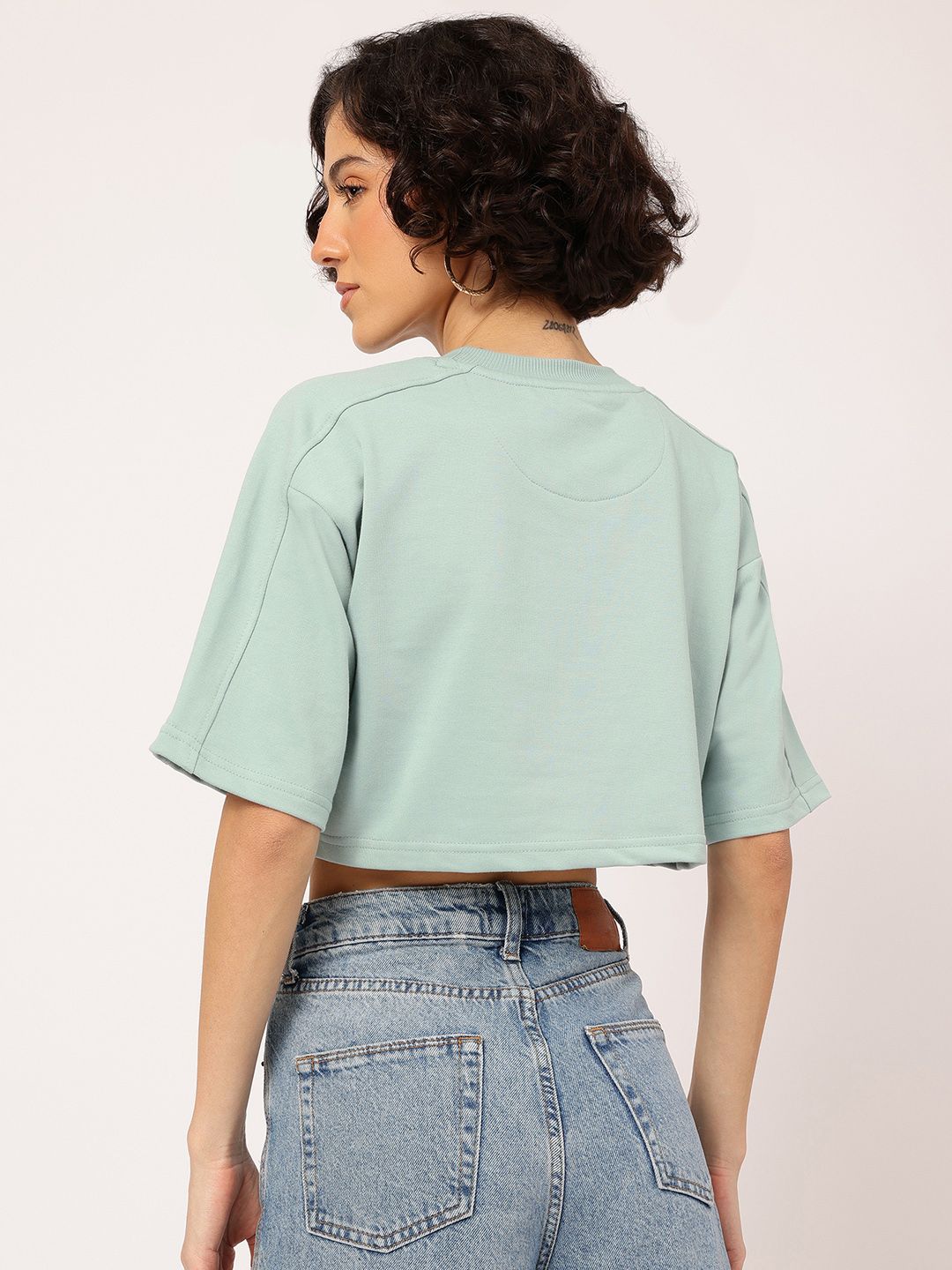 DressBerry Limited Edition Cut-Out Crop Drop-Shoulder Boxy T-shirt