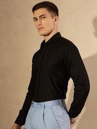 DENNISON Men Self Design Solid Formal Shirt