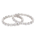 Anouk Set Of 2 Rhodium-Plated American Diamond Stone Studded Bangles