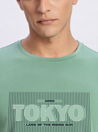 ADRO Typography Printed Round Neck Cotton T-shirt