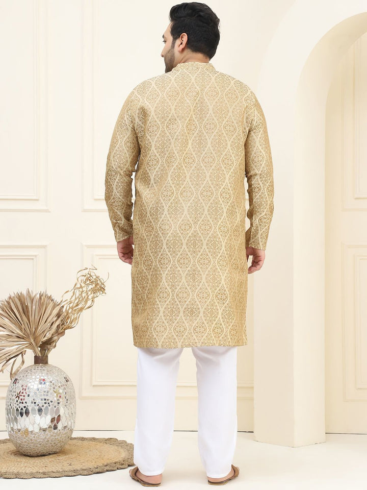 SOJANYA PLUS Plus Size Woven Design Straight Kurta with Pyjamas