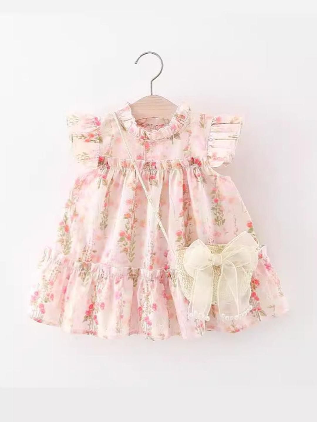 YK Floral Print Fit & Flare Dress