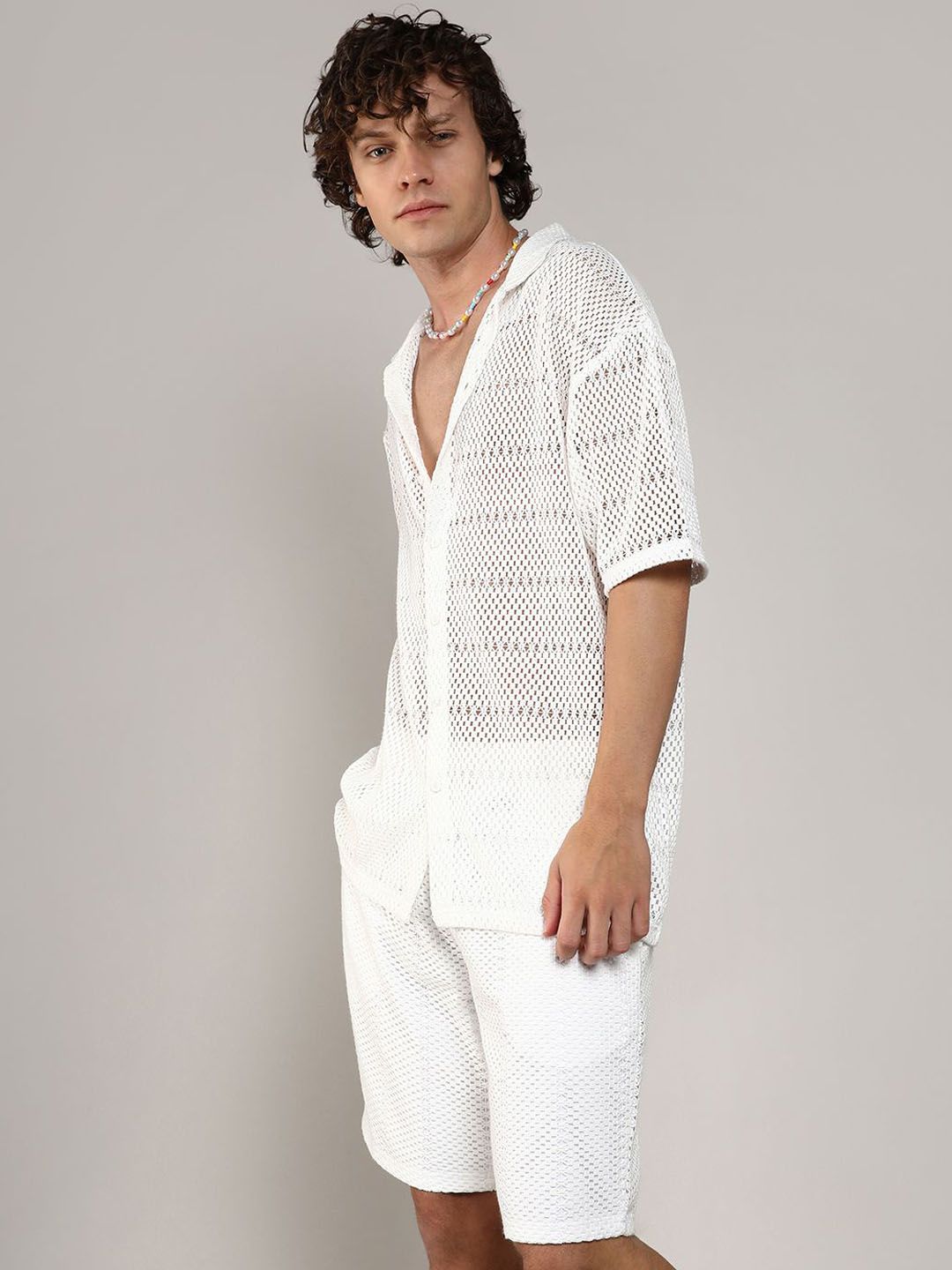 Campus Sutra Oversized Cotton Shirt & Shorts Co-Ords