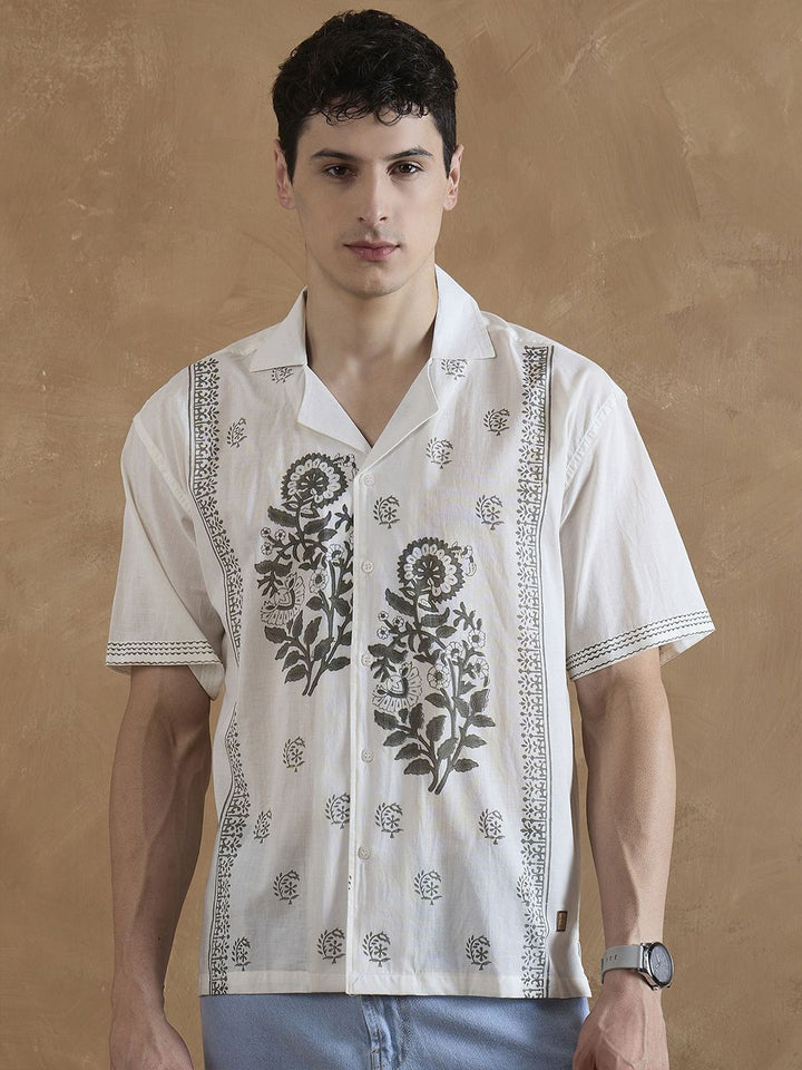 DENNISON Block Printed Oversized Casual Shirt