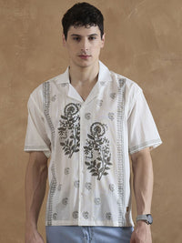 DENNISON Block Printed Oversized Casual Shirt