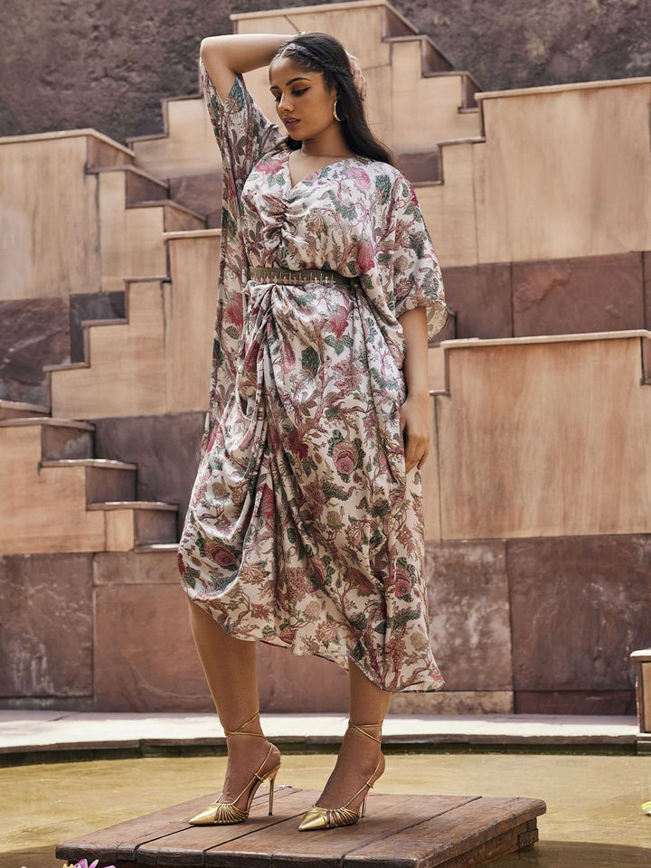 Mamicha Floral Printed  A-Line Dress