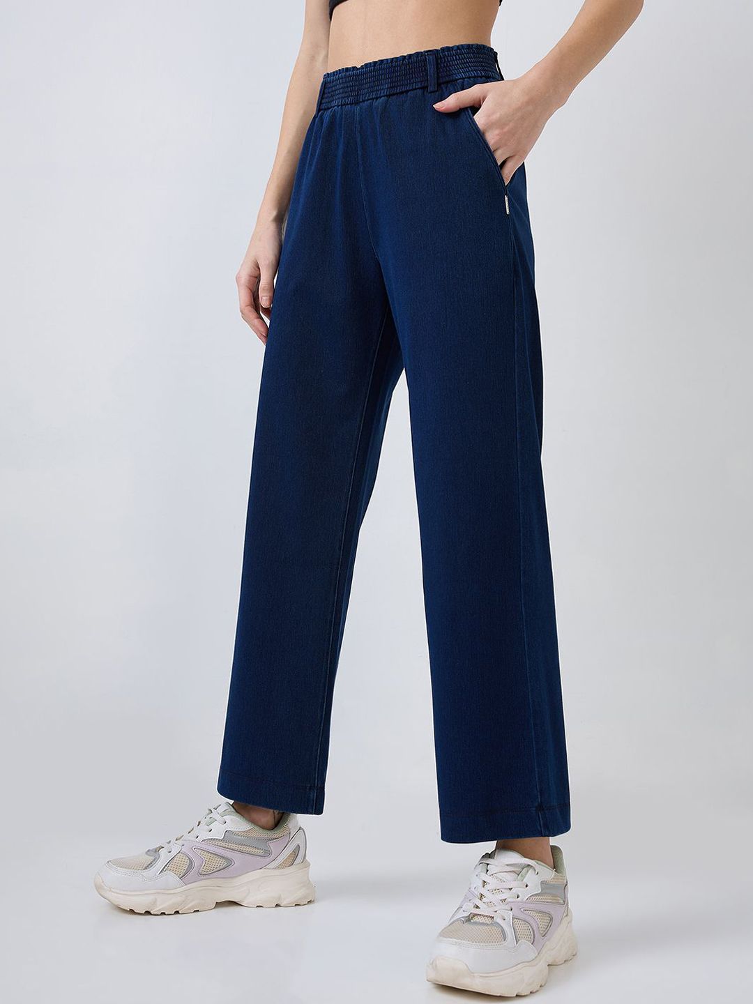 SPYKAR Women Straight Fit Wide Leg Trousers