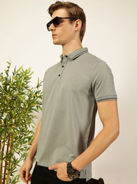 Thomas Scott Men Solid Polo Collar Cotton T-shirt