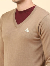 Monte Carlo Men Woollen  V Neck Long Sleeves Pullover Sweater