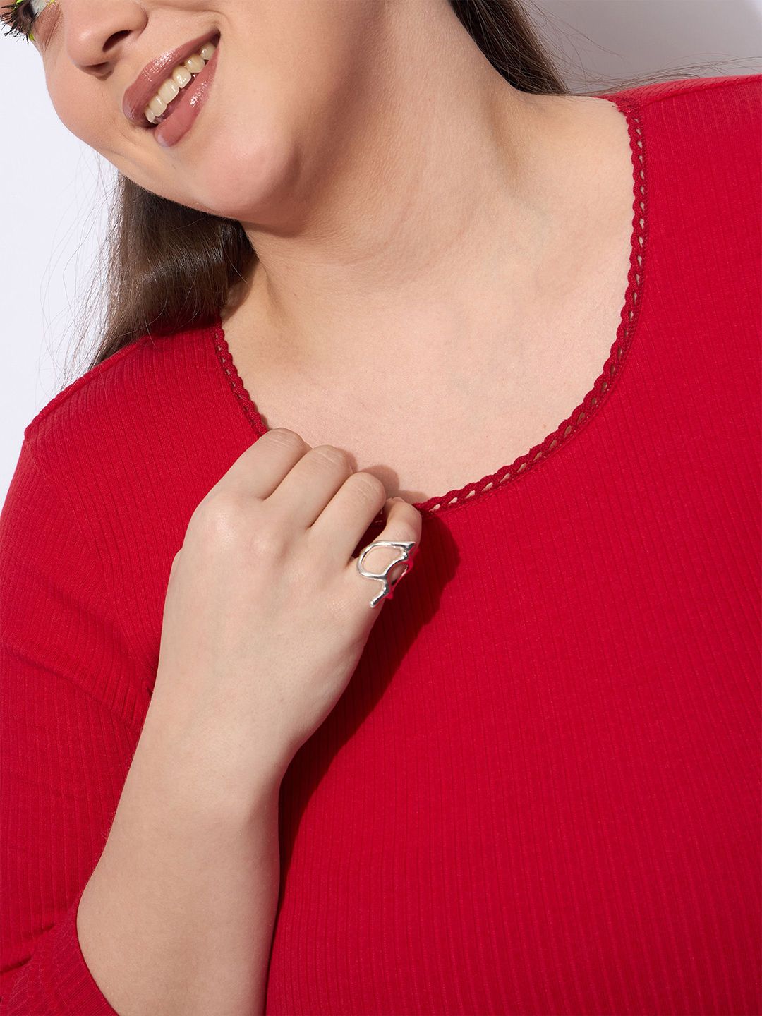 SASSAFRAS Curve Women Sheath Plus Size Midi Dress