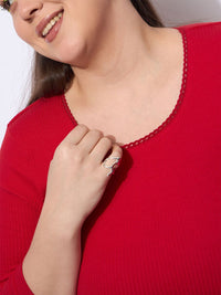 SASSAFRAS Curve Women Sheath Plus Size Midi Dress