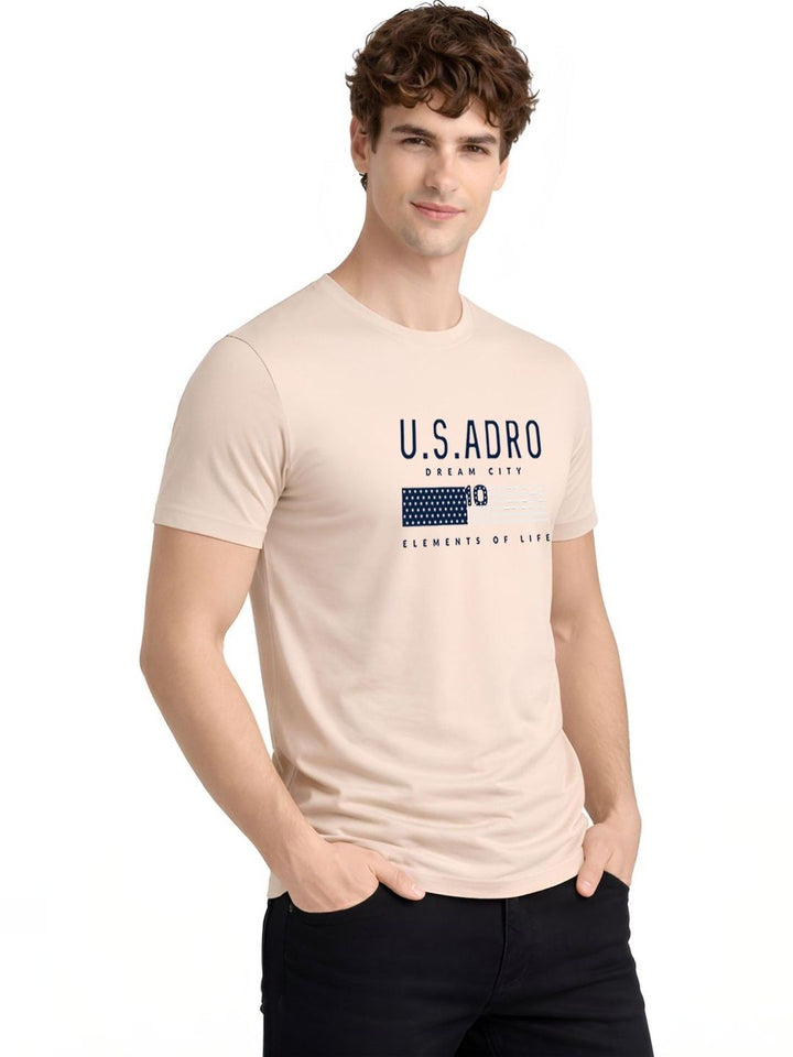 ADRO Men Brand Logo Printed T-shirt