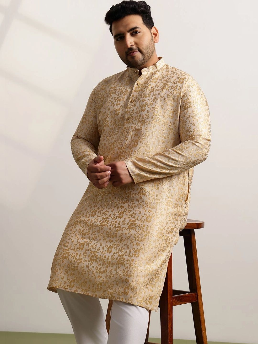 SOJANYA PLUS Men Ethnic Motifs Regular Kurta with Pyjamas