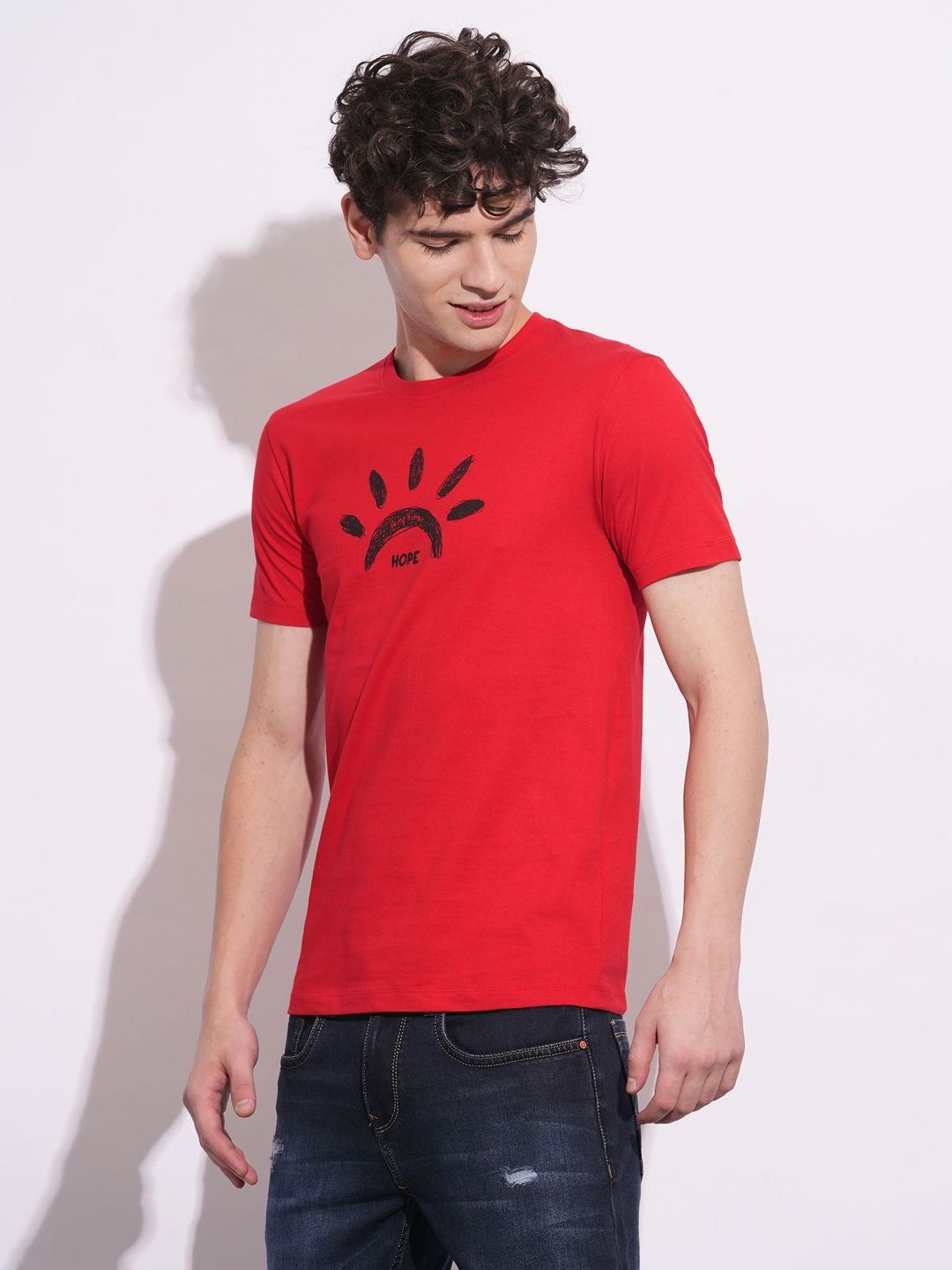 Being Human Men Graphic Printed Round Neck Cotton Slim Fit T-shirt