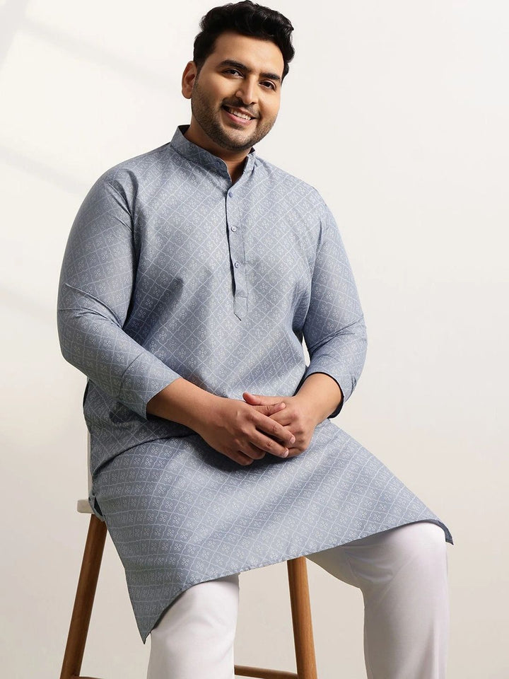 SOJANYA PLUS Men Printed Regular Kurta with Trousers