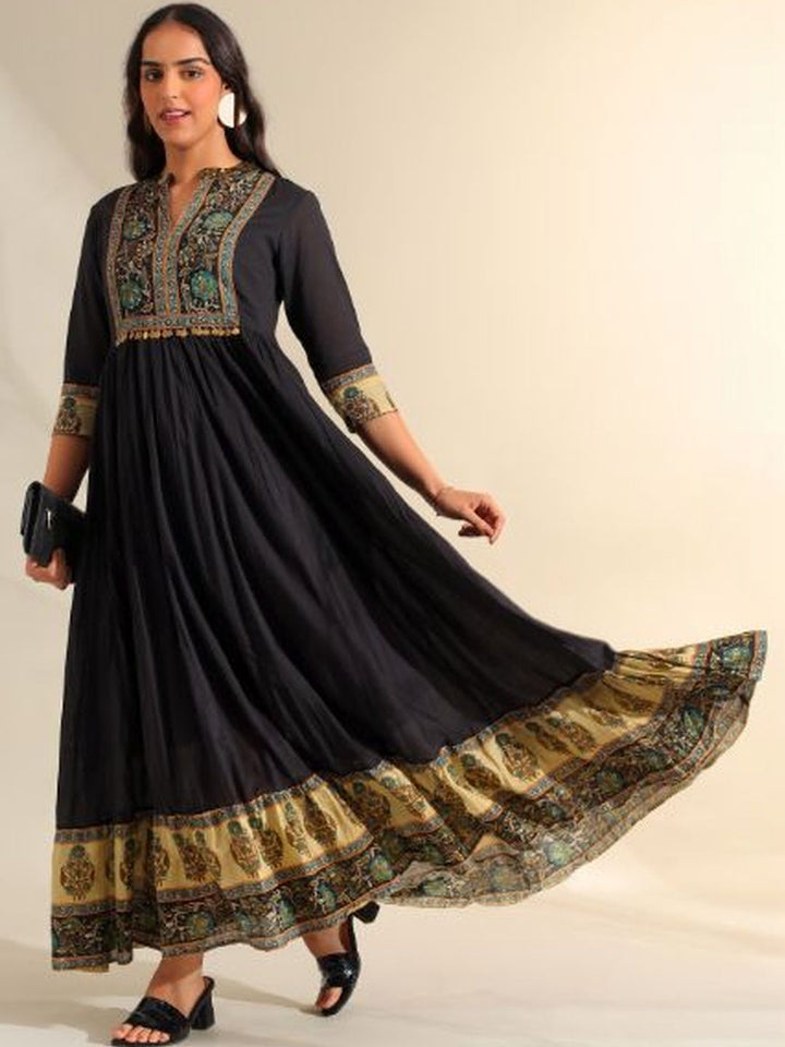 Pakaian Maxi Cetakan Motif Etnik Mamicha Fit & Flare