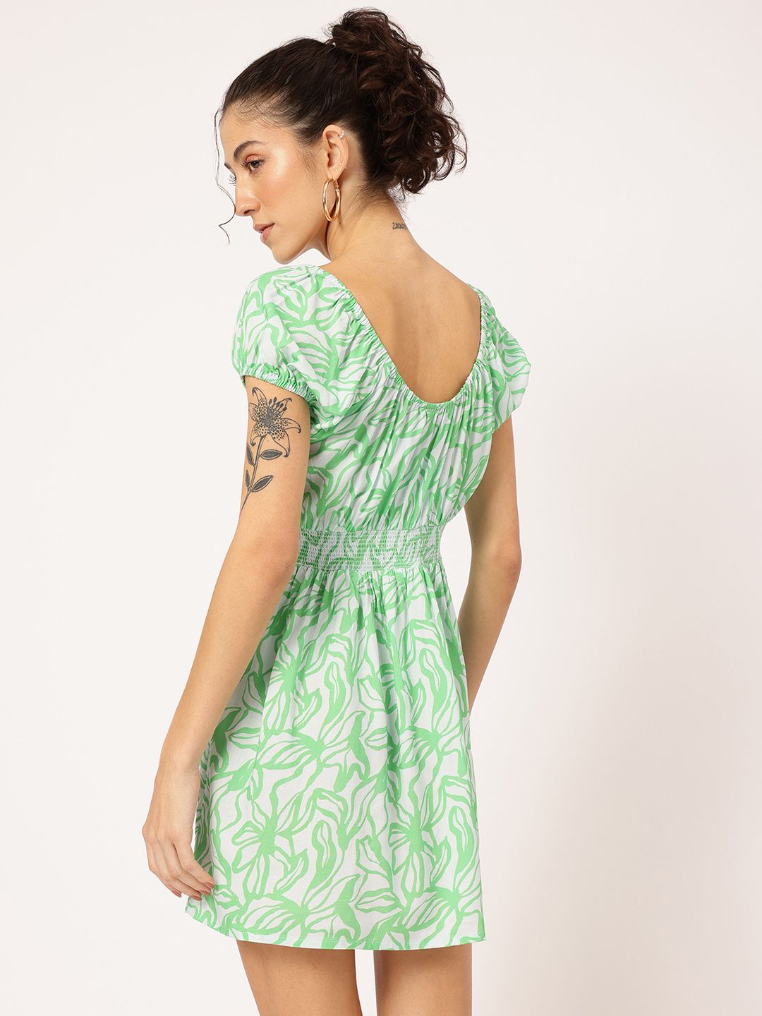 DressBerry Floral Frenzy Smocked Mini Dress