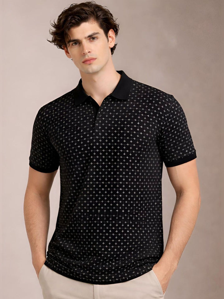 ADRO Men Printed Polo Collar T-shirt