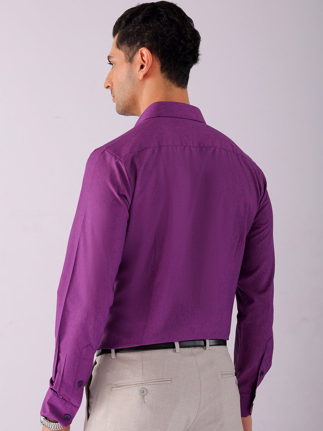 The Indian Garage Co. X Luxe Men Spread Collar Solid Slim Fit Formal Shirt