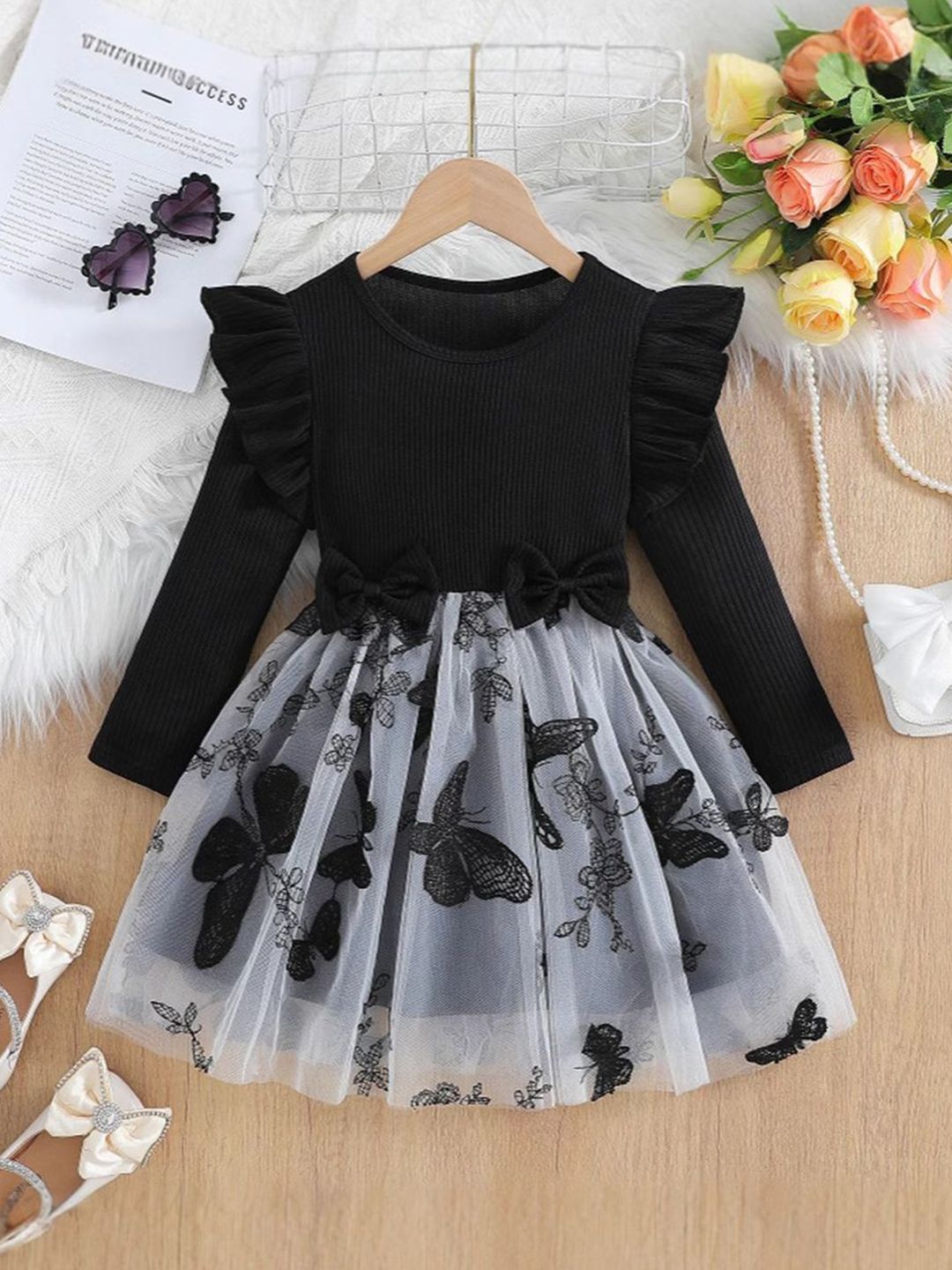 YK Girls Round Neck Dress