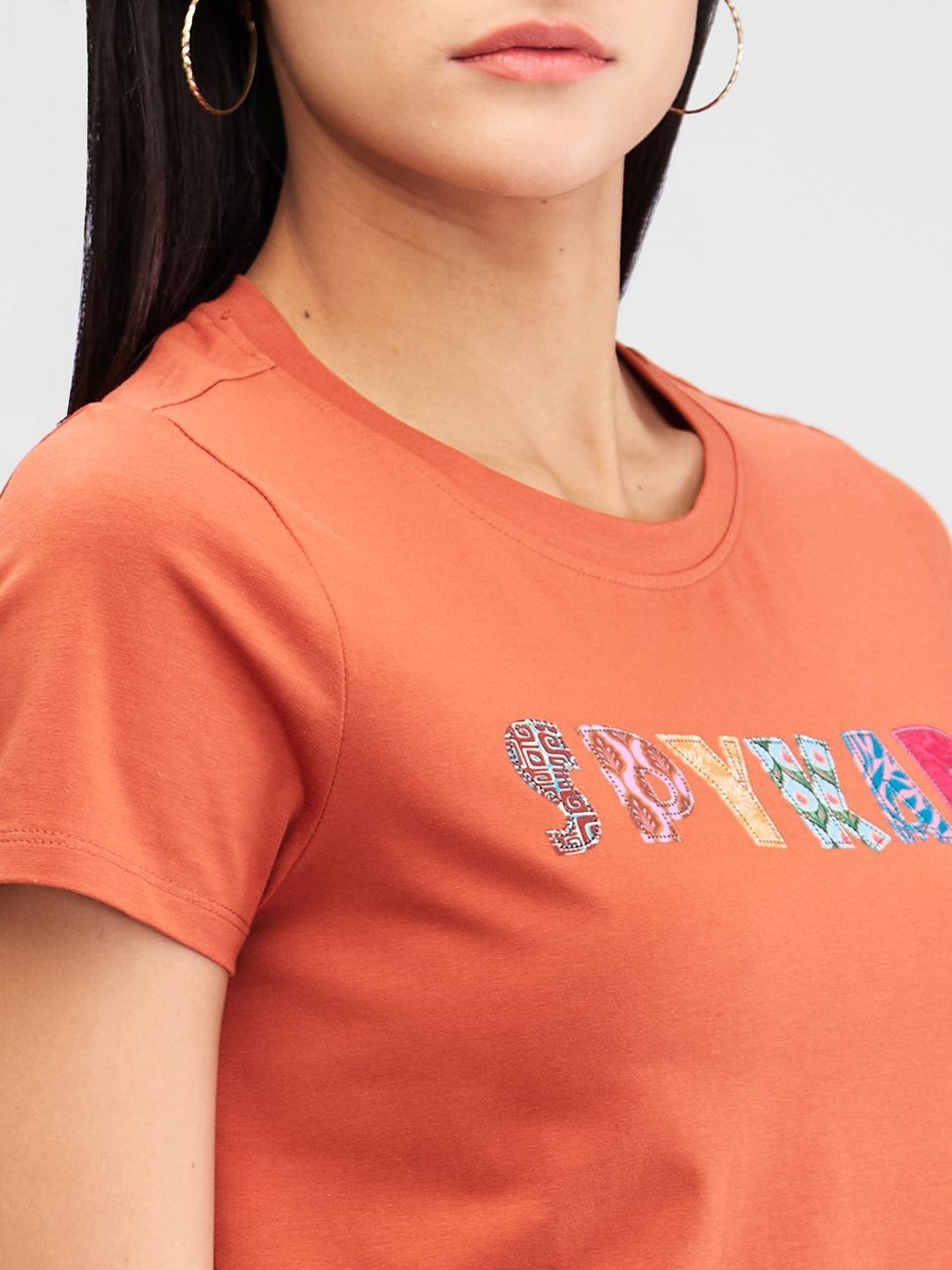 SPYKAR Women Typography T-shirt