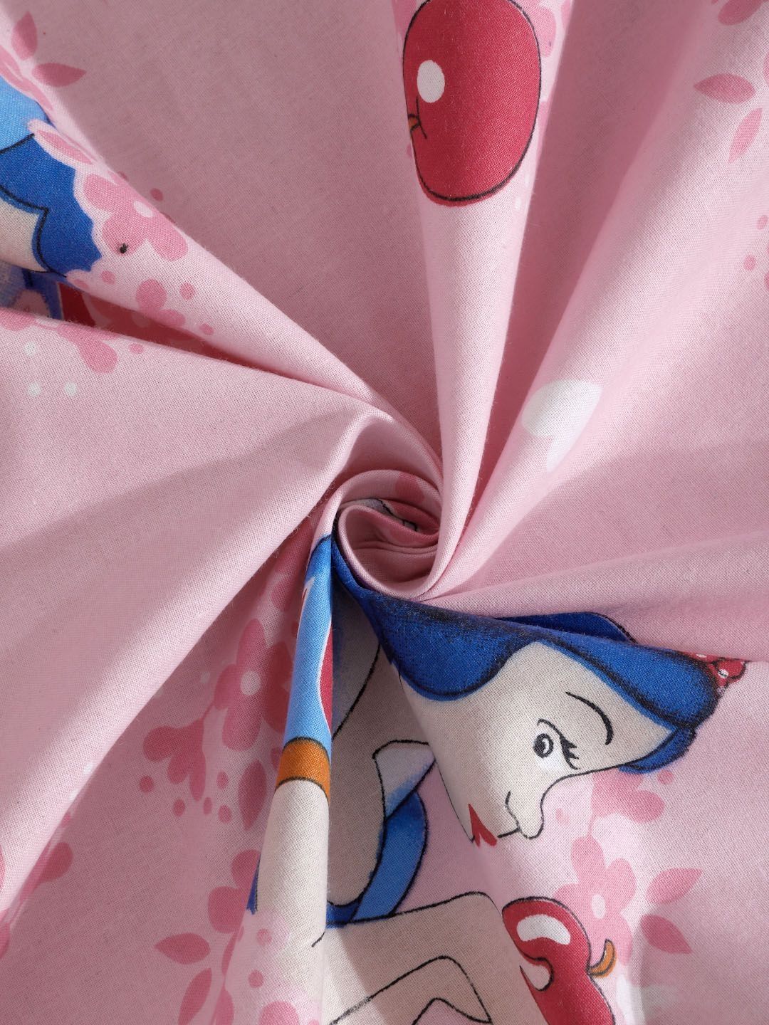 KLOTTHE Pink Printed 400 TC Pure Cotton Single Bedsheet With 1 Pillow Covers