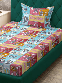 KLOTTHE Multi Cartoon Characters Cotton Single Bedsheets