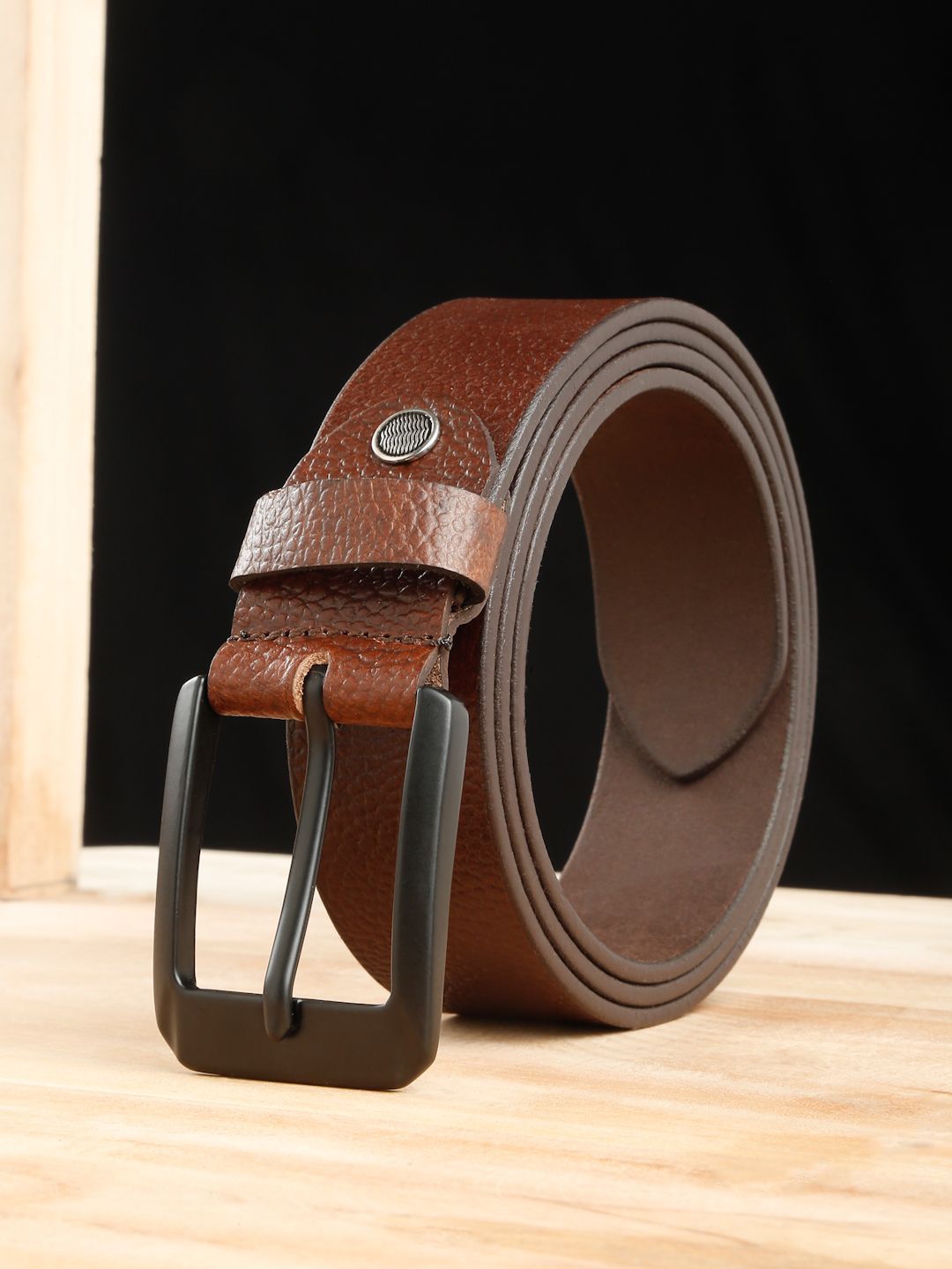 Teakwood Leathers Men Textured Leather Belt