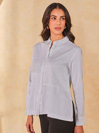 AND Striped Cotton Shirt Style Top