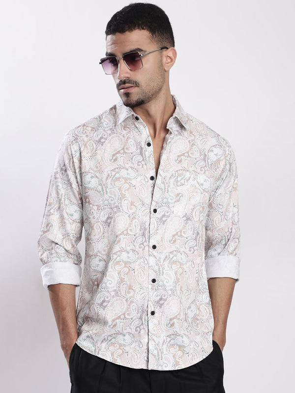 Bene Kleed Ethnic Motifs Spread Collar Cotton Regular Fit Casual Shirt