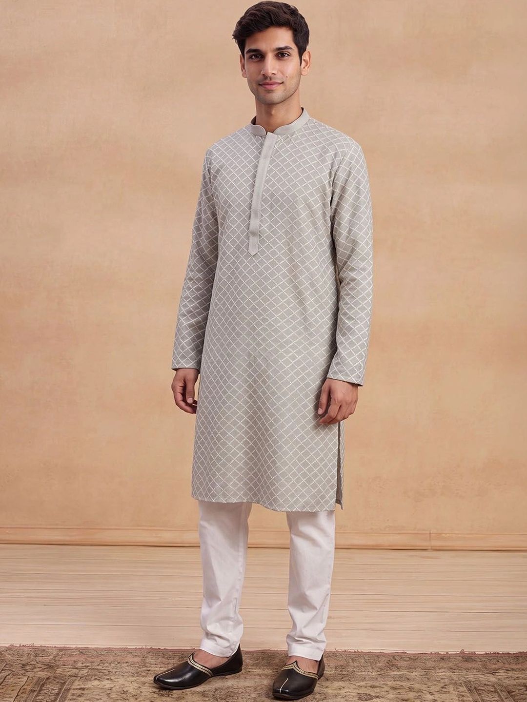 House of Chikankari Men Geometric Printed Kurta