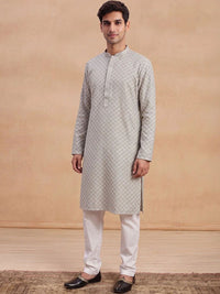 House of Chikankari Men Geometric Printed Kurta