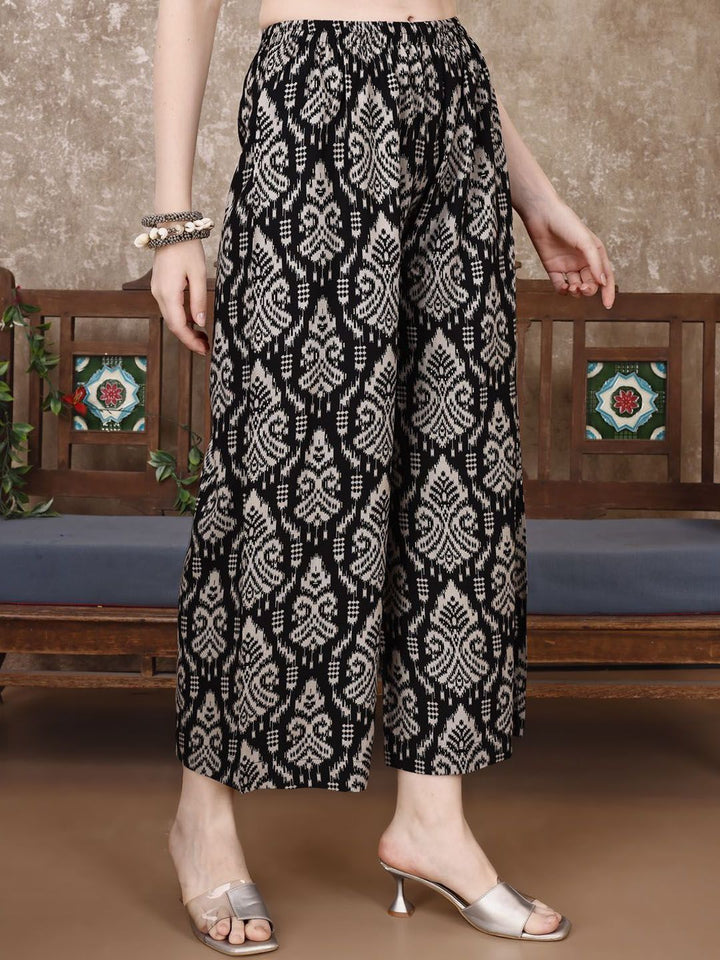 KALINI Ethnic Motifs Printed V-Neck Tunic With Palazzo