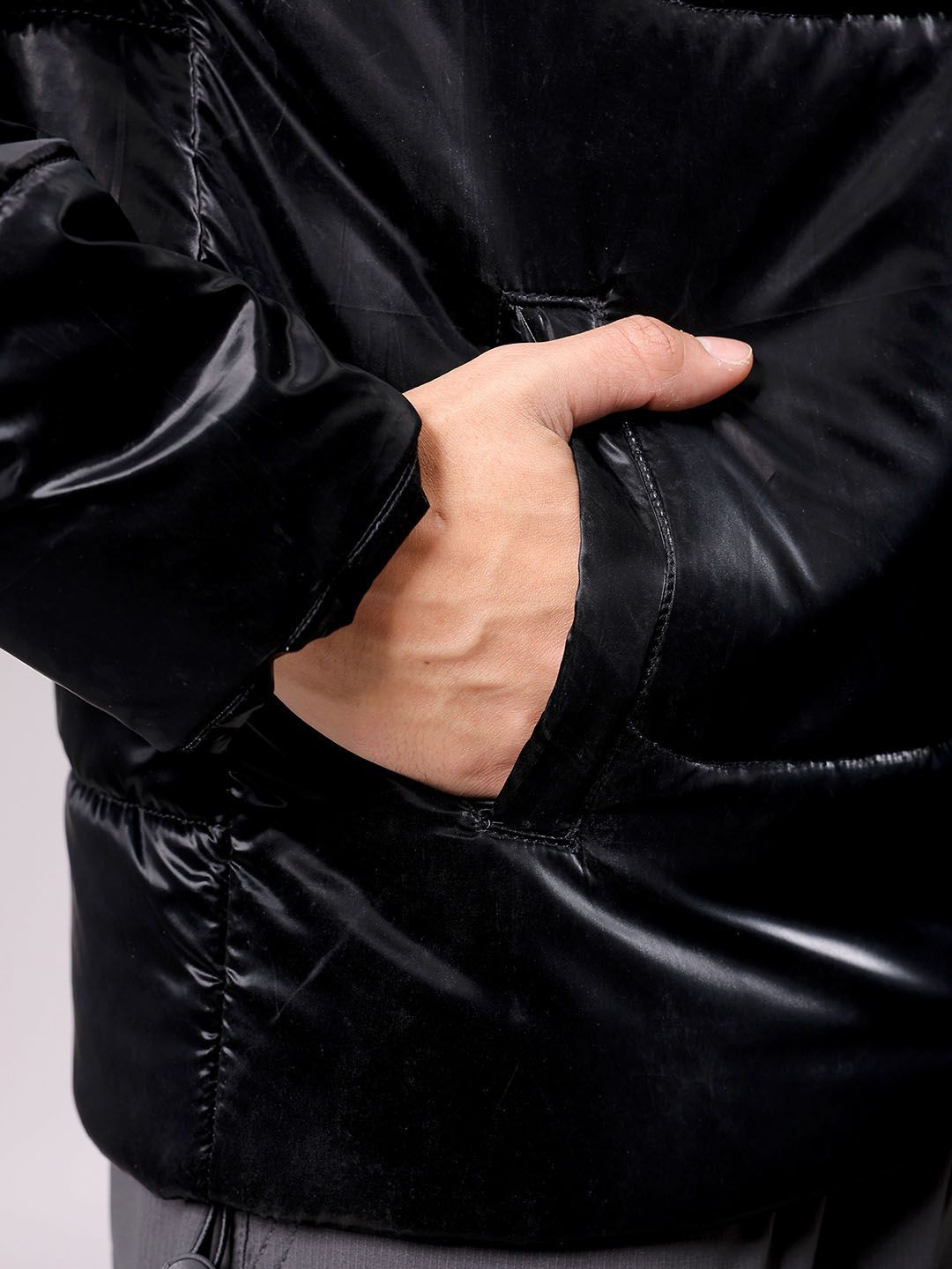 The Indian Garage Co Men High Neck Solid Puffer Jacket