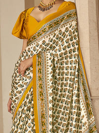 Saree mall Bagh Poly Crepe Block Print Sarees