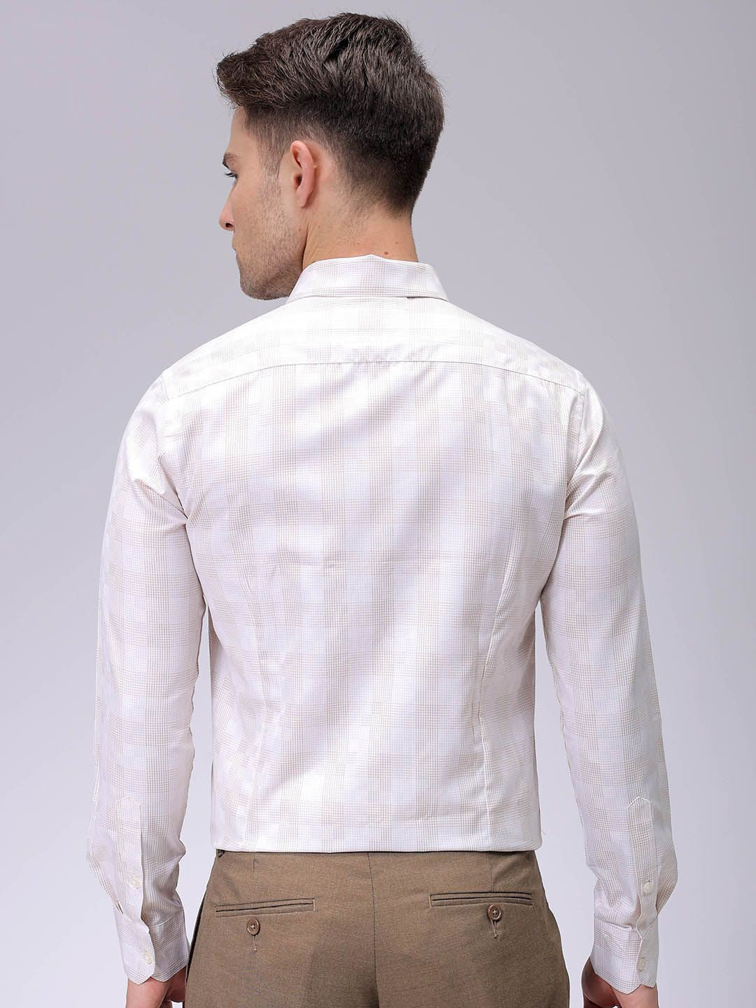 The Indian Garage Co. X Luxe Men Spread Collar Checked Slim Fit Formal Shirt