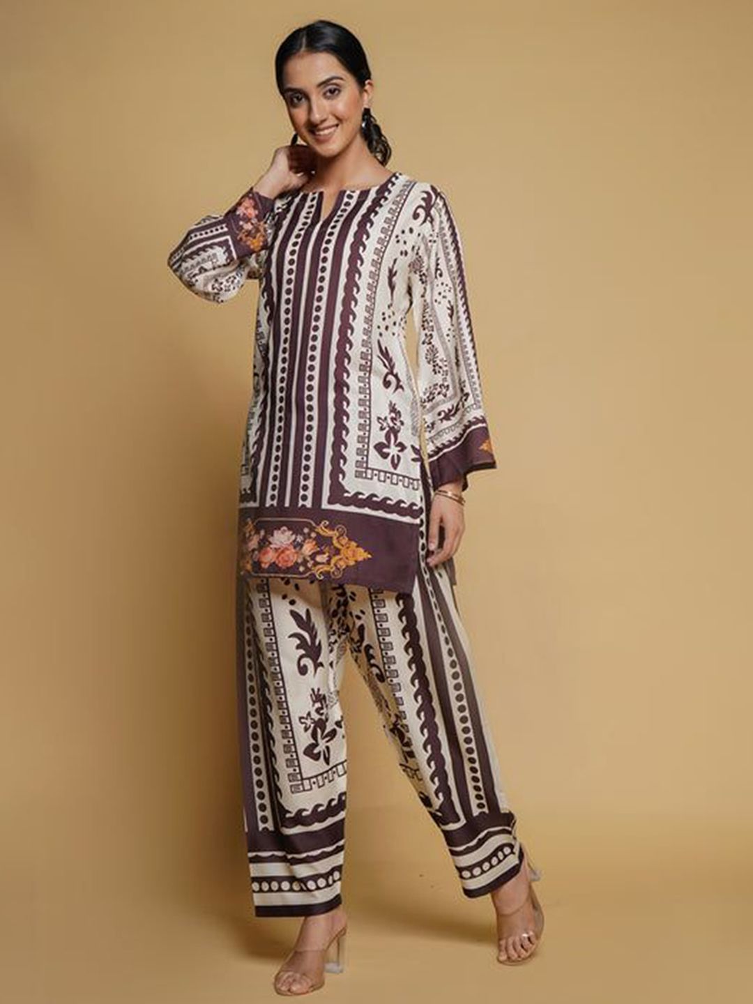 HOUSE OF KARI Printkari Floral Printed Tunic with Palazzo