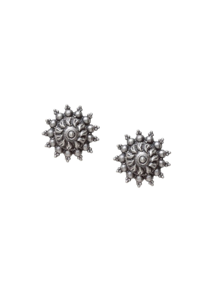 Anouk Silver-Plated Cubic Zirconia Studded Contemporary Shaped Studs