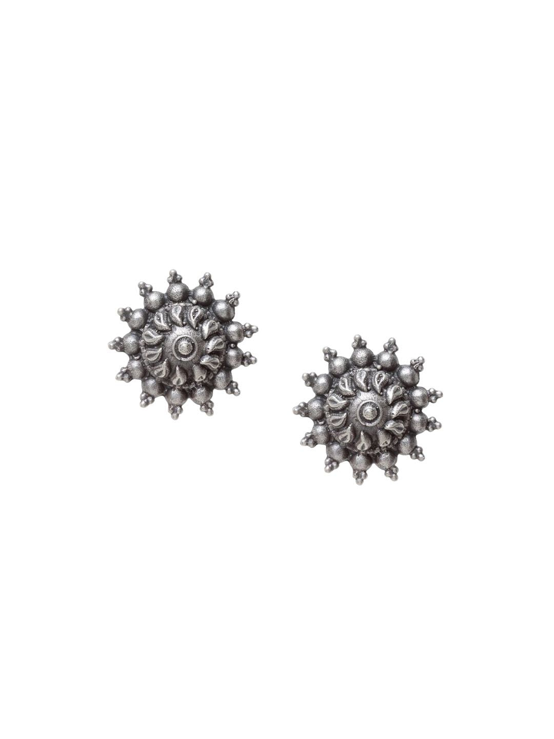 Anouk Silver-Plated Cubic Zirconia Studded Contemporary Shaped Studs