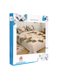 Myntra Elegant Homes Berwarna Krim Bunga 400 TC Cadar King dengan 2 Sarung Bantal
