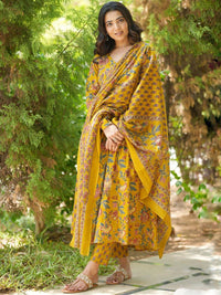 KALINI Women Floral Printed Regular Kurta with Trousers & With Dupatta