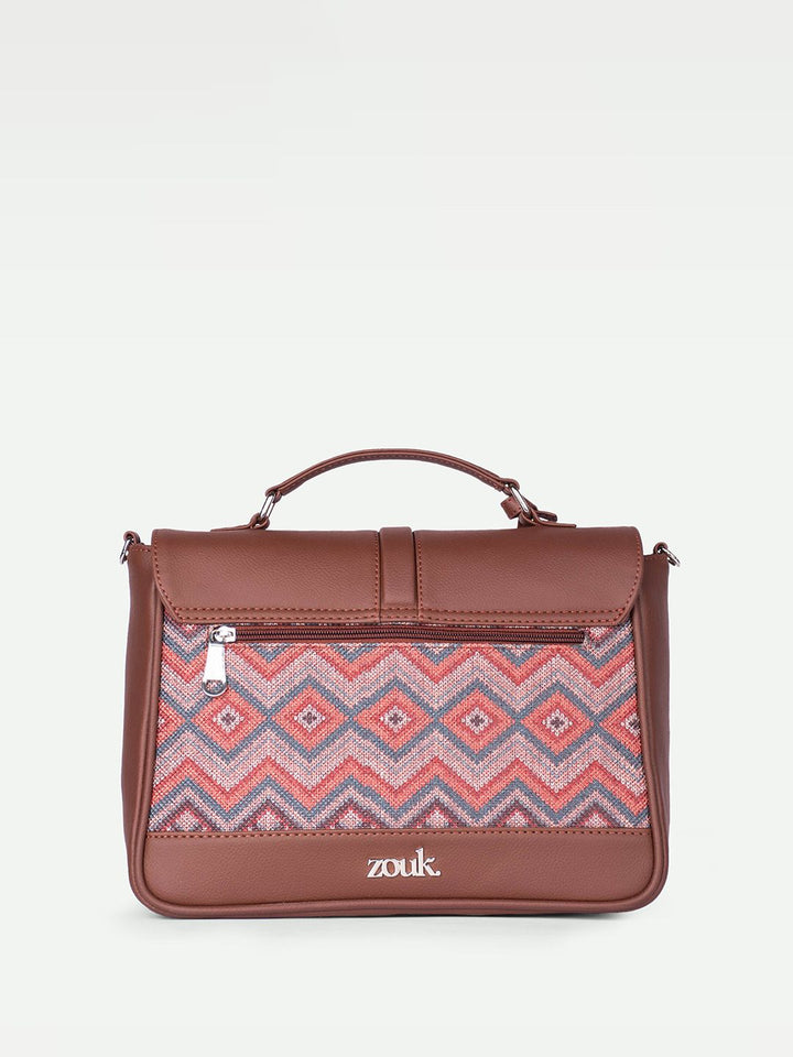 ZOUK Gwalior Weaves Printed Structured Satchel