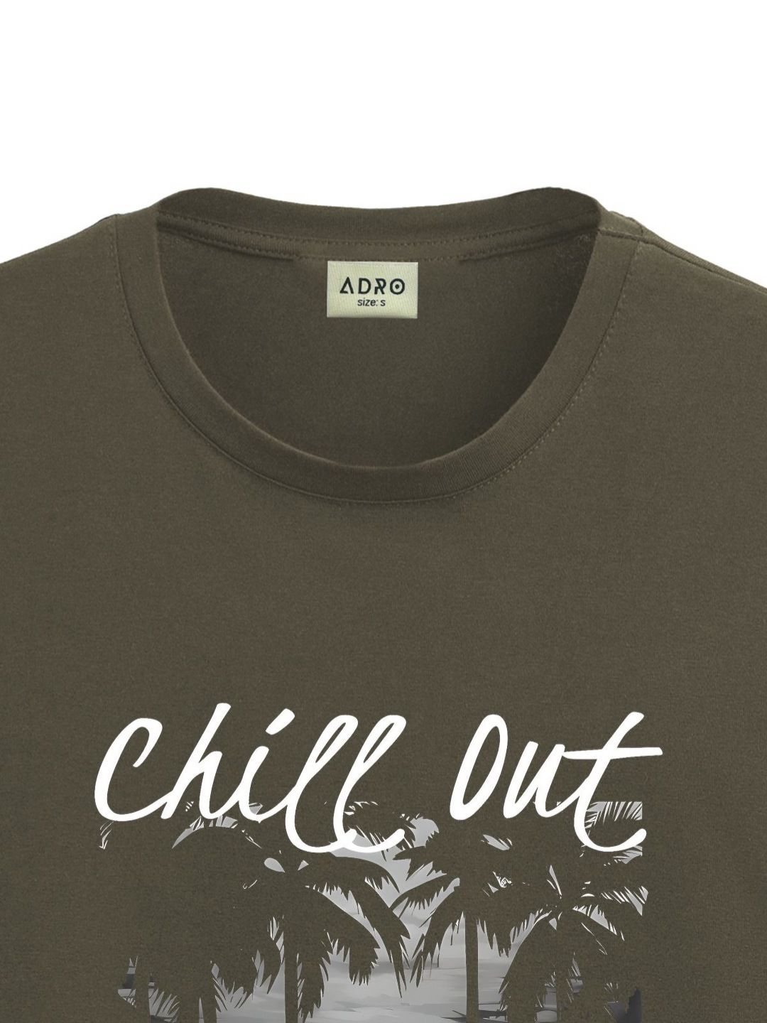 ADRO Men Printed Raw Edge T-shirt