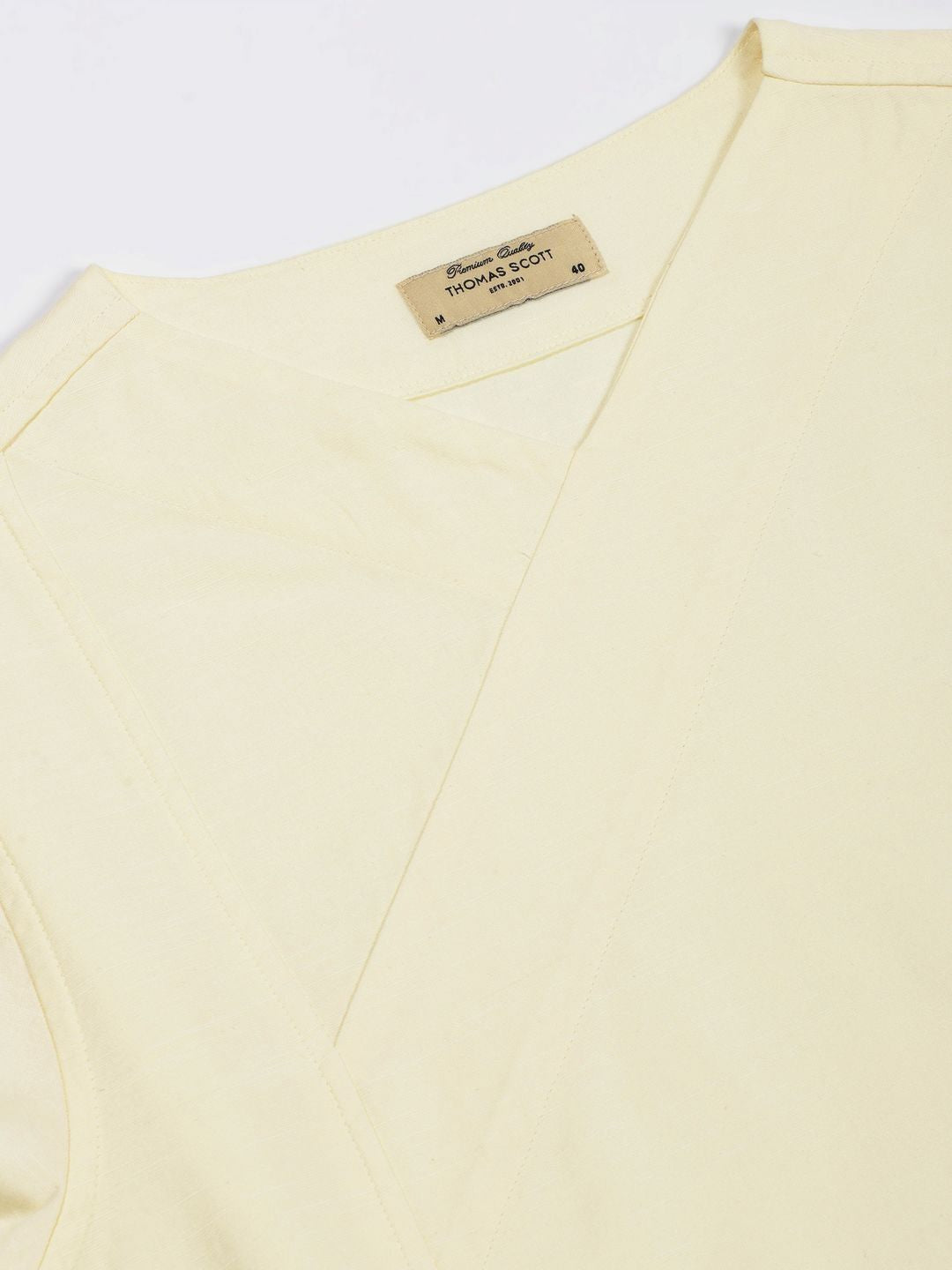 Thomas Scott Men Solid V-Neck Cotton Boxy T-Shirt