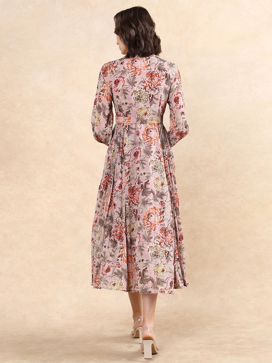 RAREISM Women Floral Print A-Line Midi Dress
