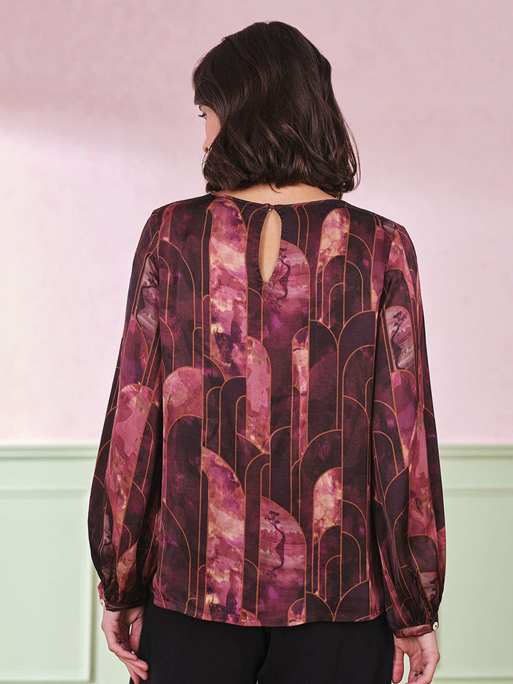 AND Women Abstract Printed Top