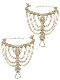 KARATCART Gold-Plated Kundan Studded Anklet